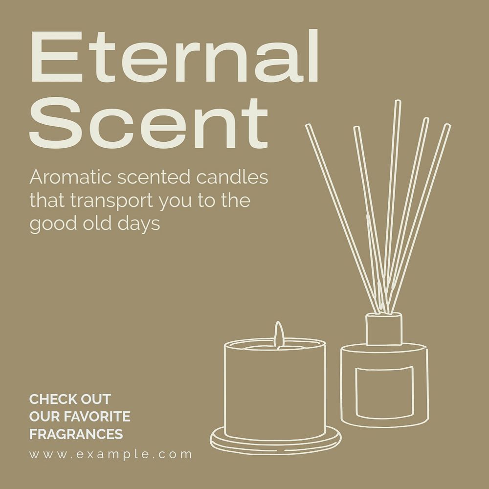 Scented candles Instagram post template, editable text