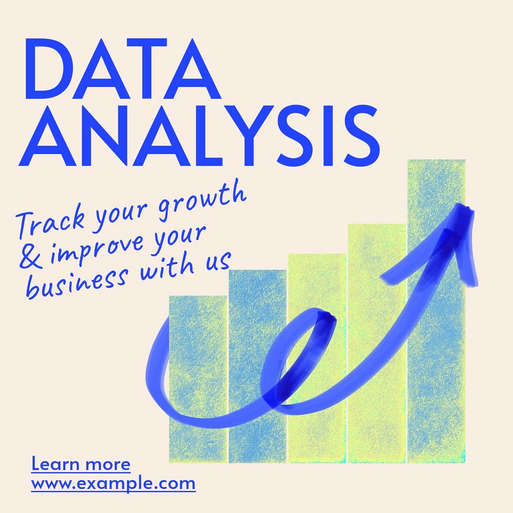 Data analysis Instagram post template, editable text