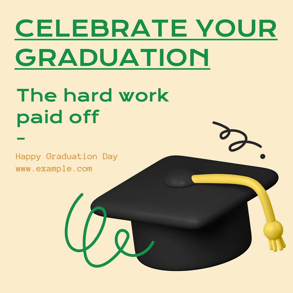 Graduation Facebook post template, editable design