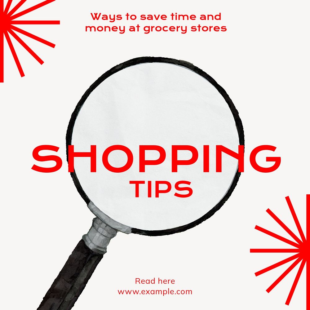 Shopping tips Facebook post template, editable design