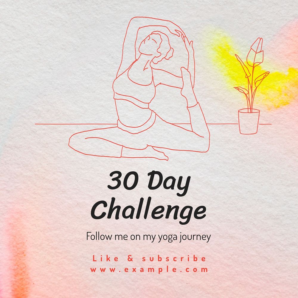 30 day challenge Instagram post template, editable text