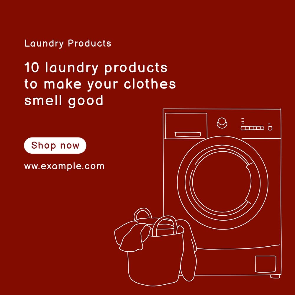 Laundry products Instagram post template, editable text