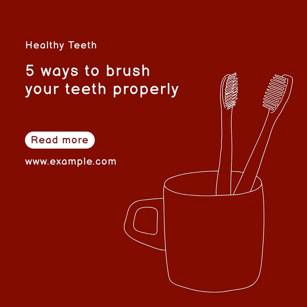 Healthy teeth Instagram post template, editable text