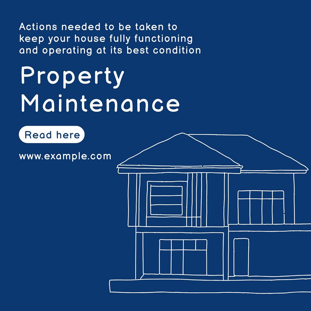 Property maintenance Instagram post template, editable text