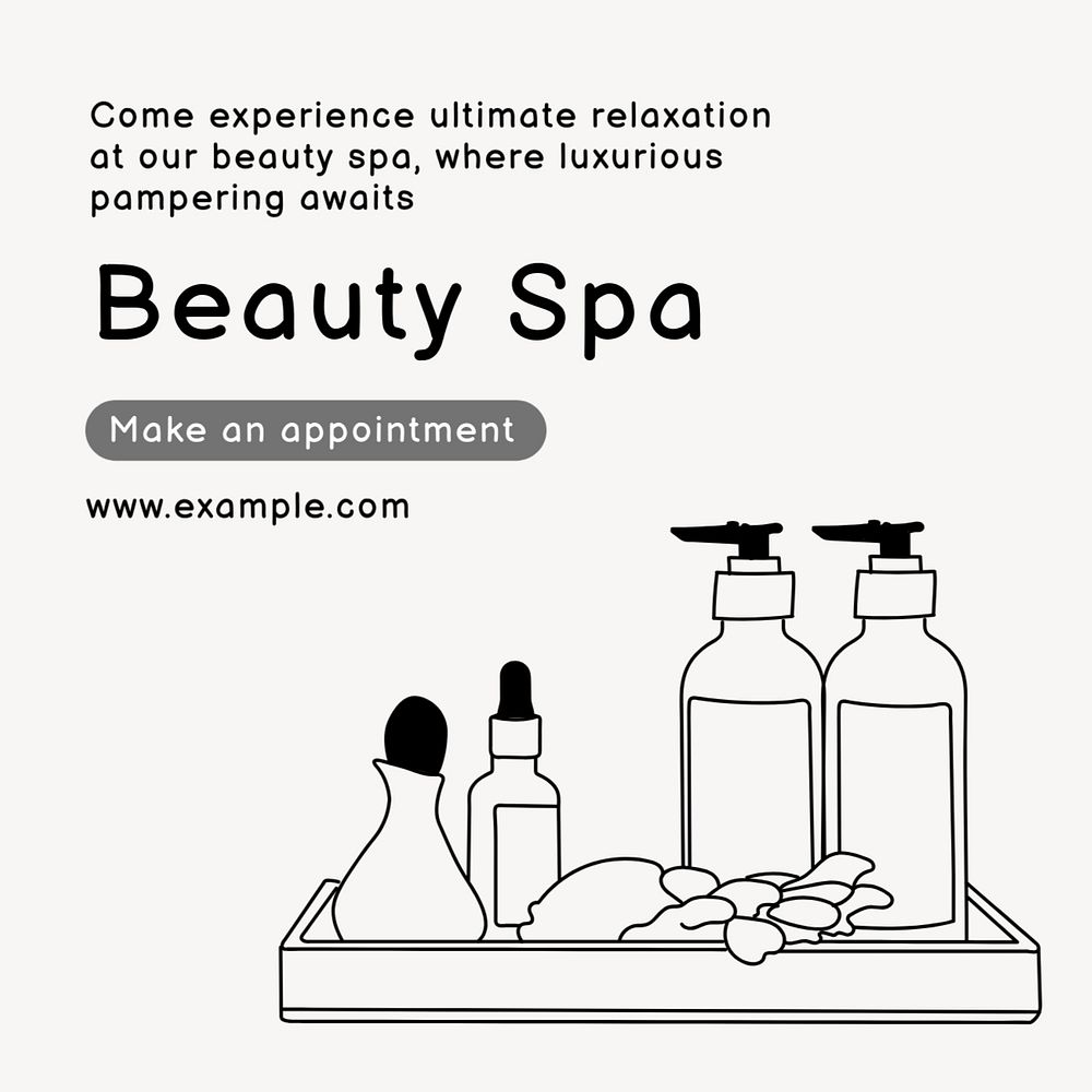 Beauty spa Instagram post template, editable text