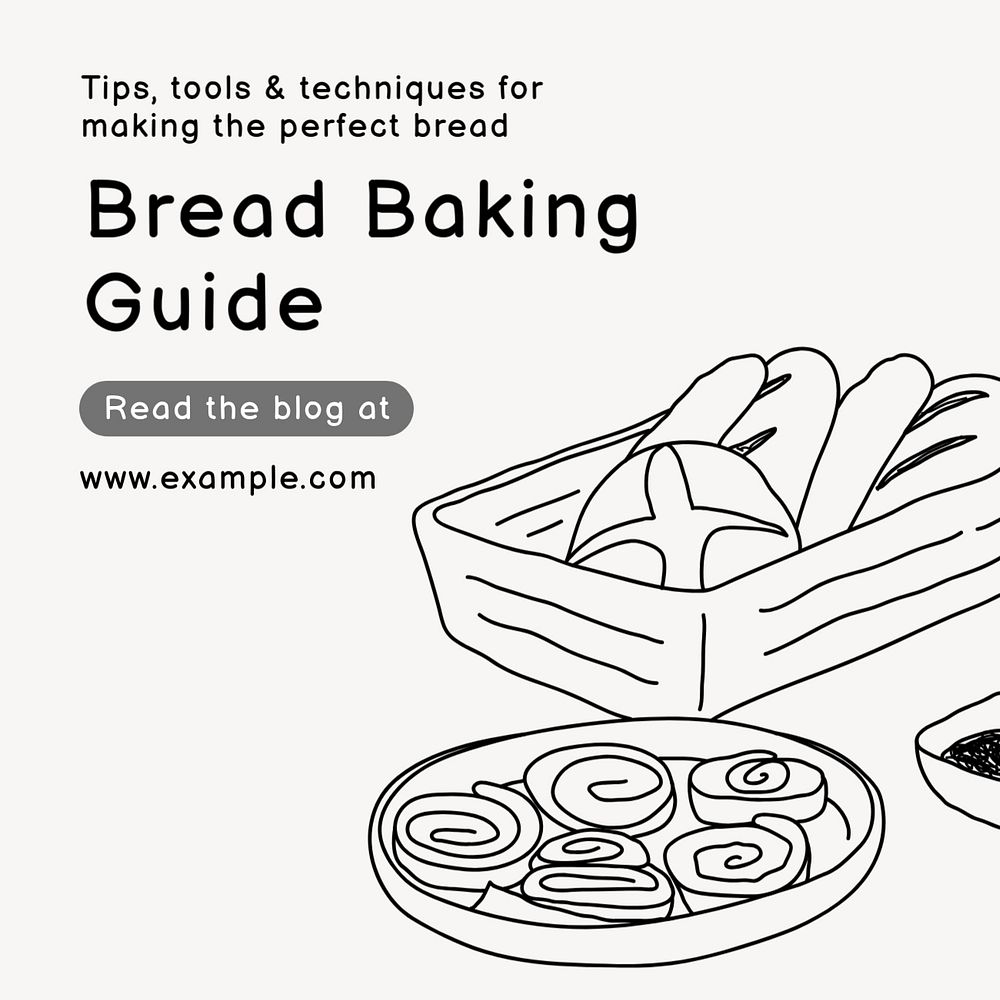 Bread baking Instagram post template, editable text