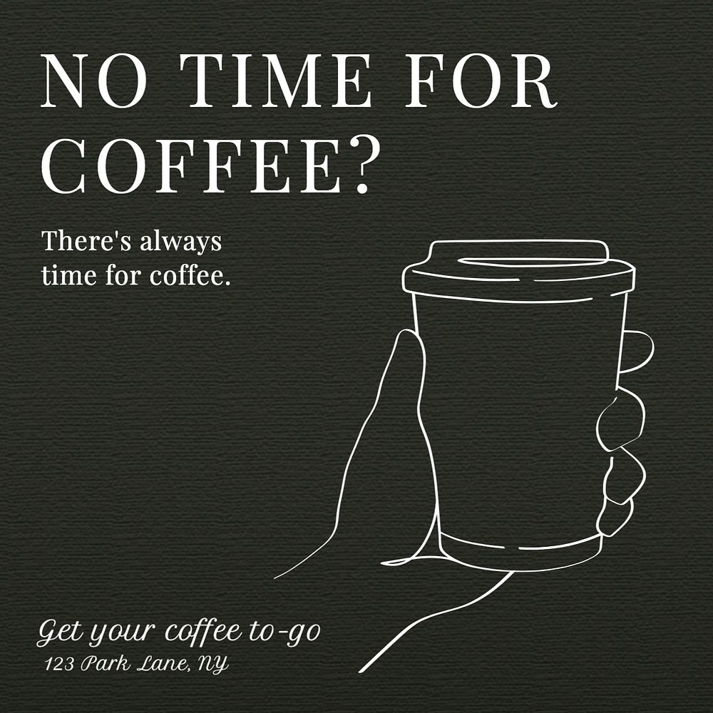 Coffee to-go Instagram post template