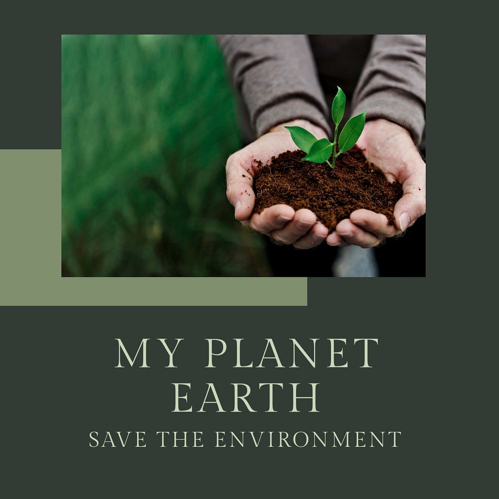 Environmentally friendly Instagram post template, editable text