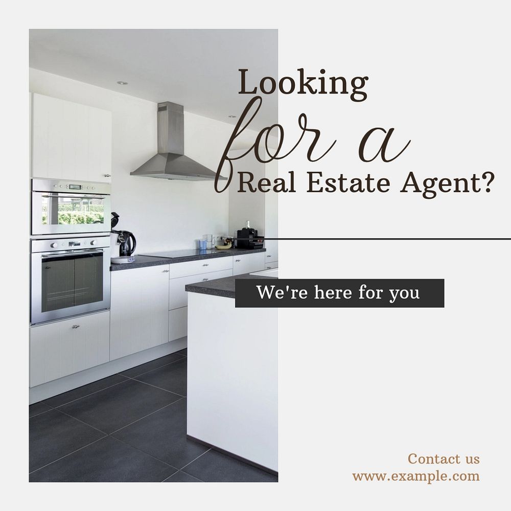 Real estate agent post template, editable social media design