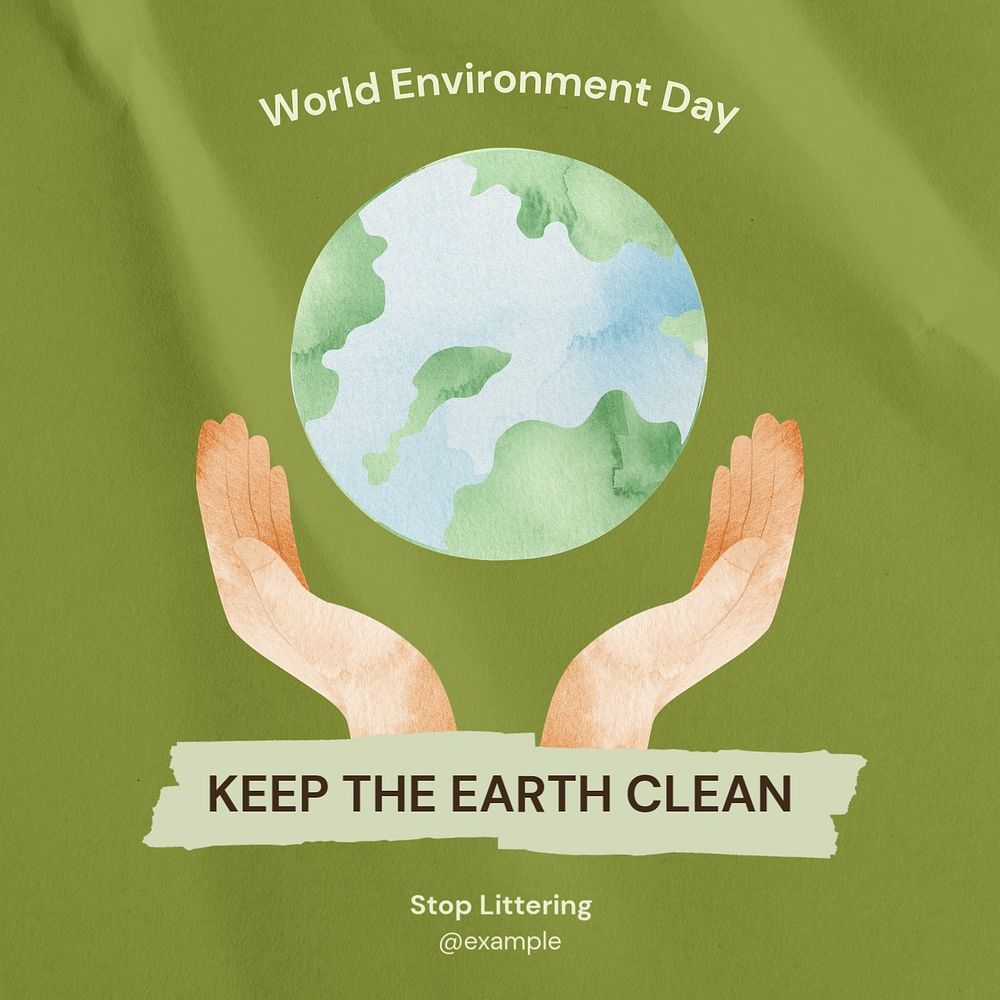 World Environment Day Instagram post template, editable text