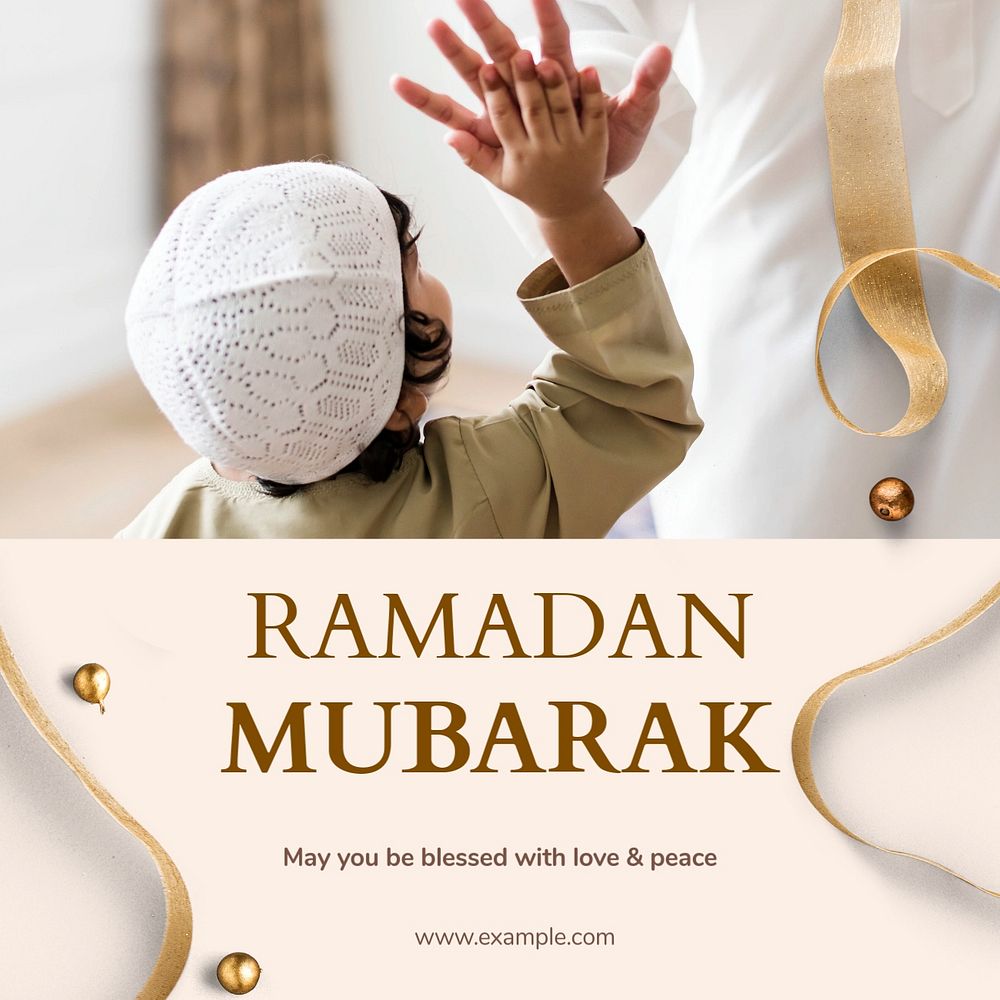 Ramadan mubarak Facebook post template, editable design