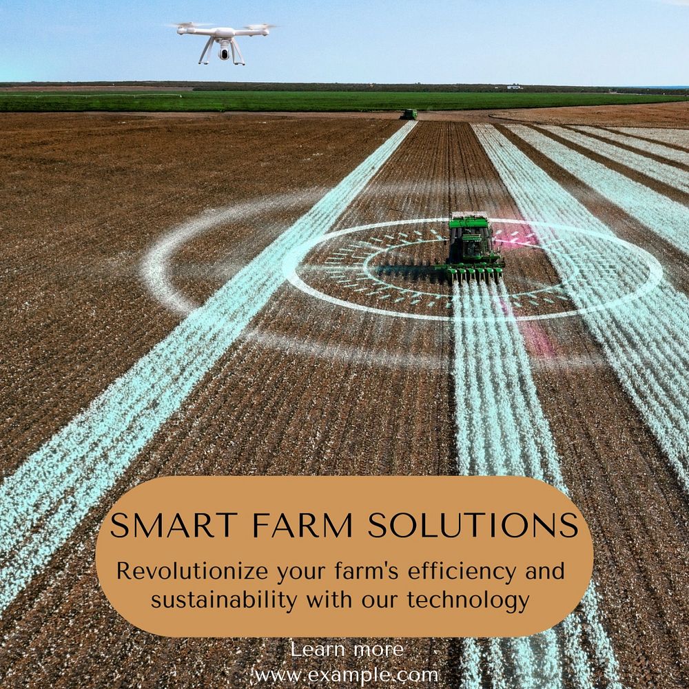 Smart farm solutions post template, editable social media design