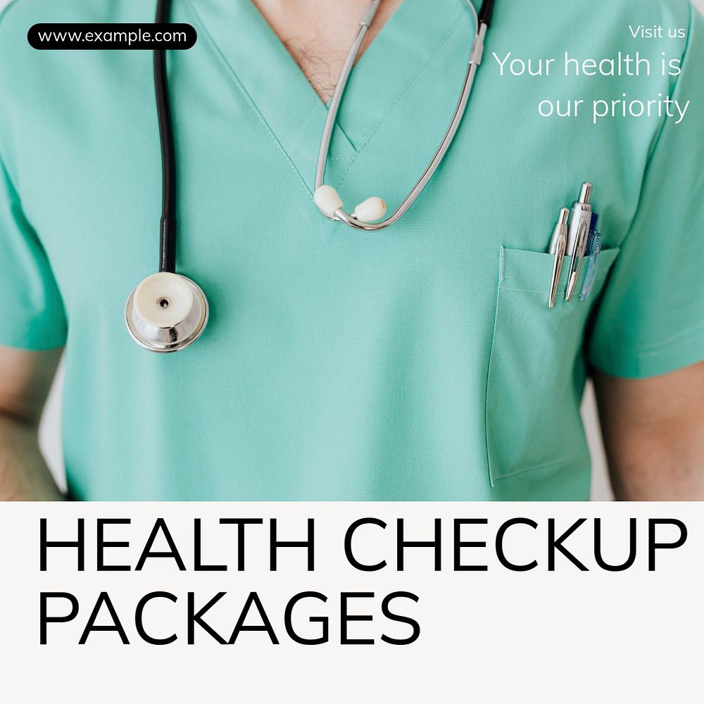 Health checkup packages Instagram post template, editable text