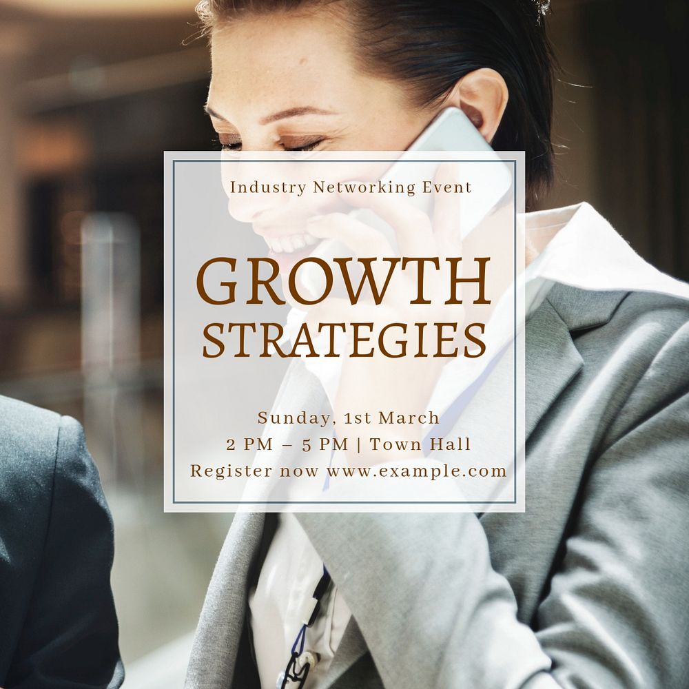 Growth strategies Instagram post template, editable text