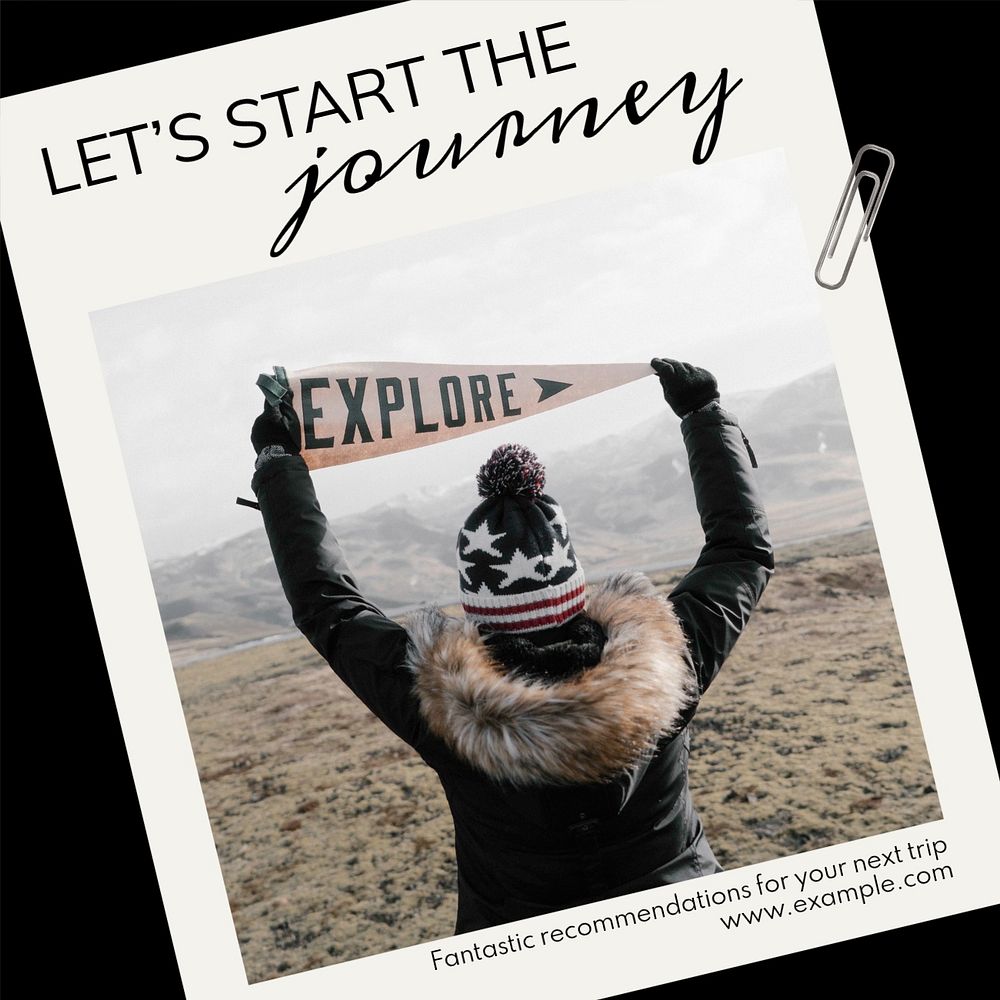 Journey Instagram post template, editable text