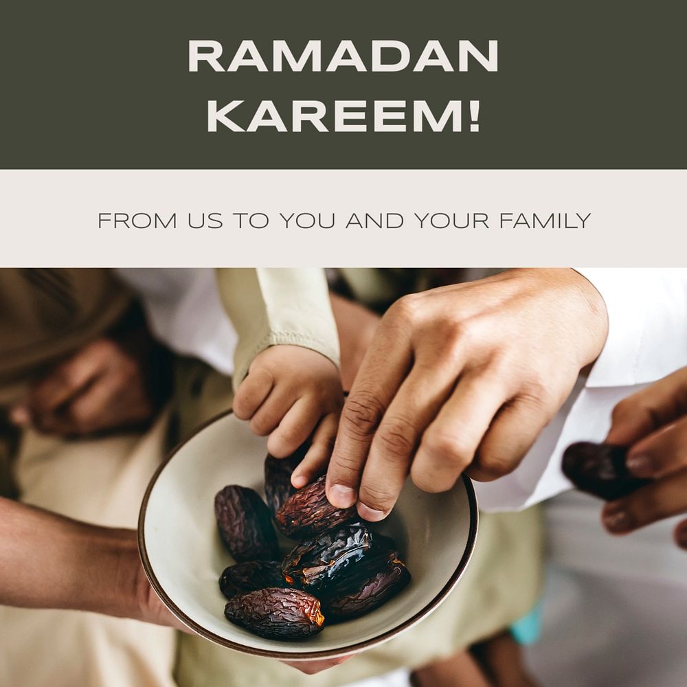 Ramadan Kareem Instagram post template, editable text