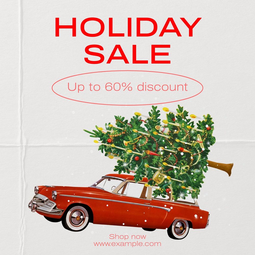 Holiday sale Instagram post template, editable text