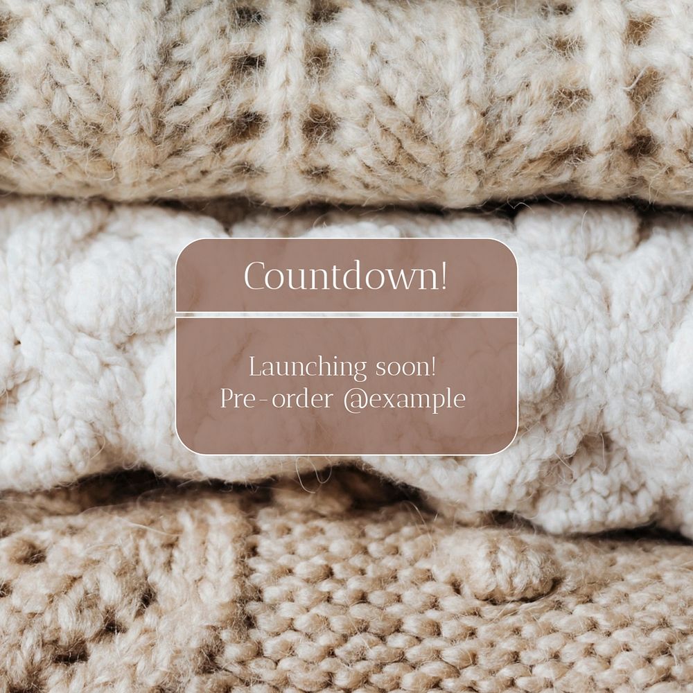 Countdown, new launch post template, editable social media design