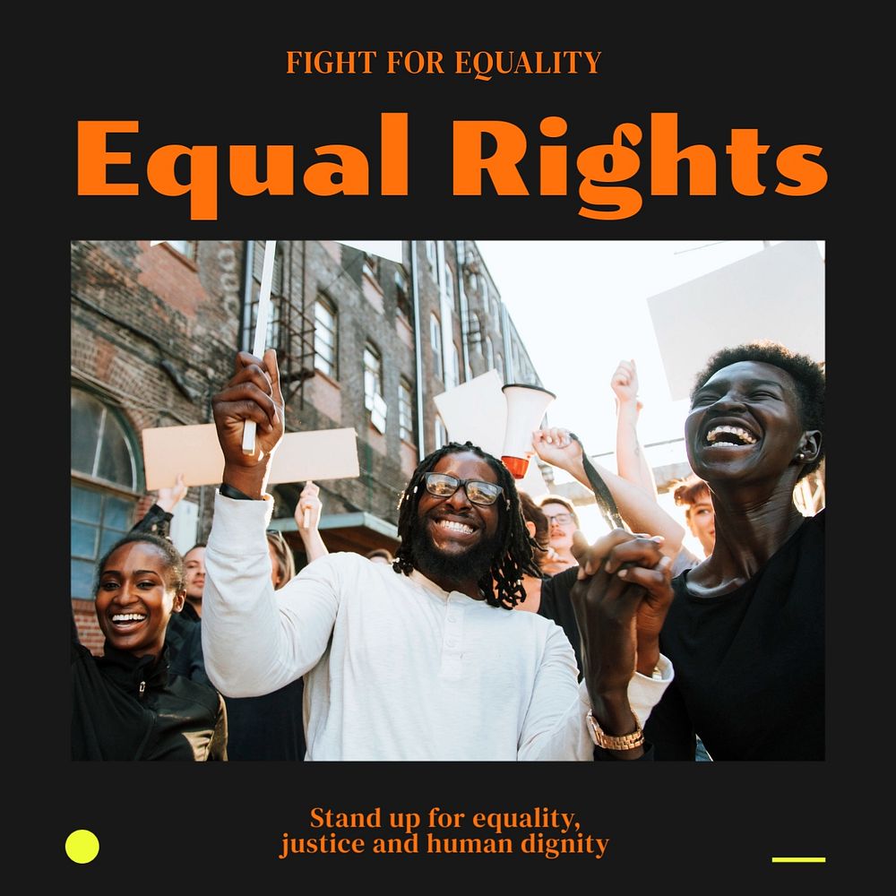 Equal rights Instagram post template, editable text