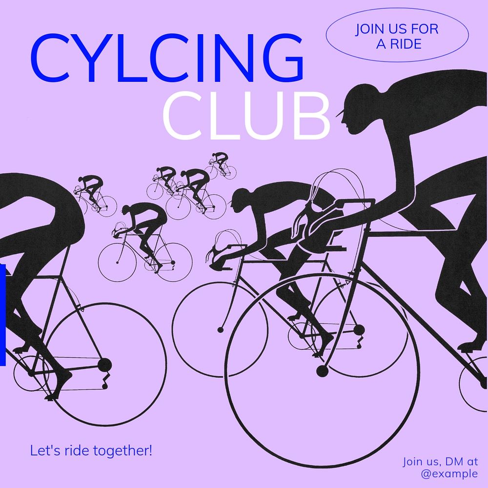 Cycling club Instagram post template, editable text