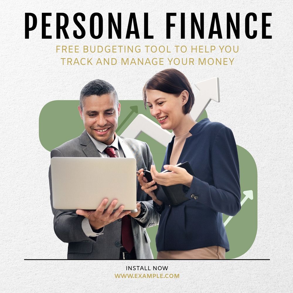 Personal finance Instagram post template, editable text