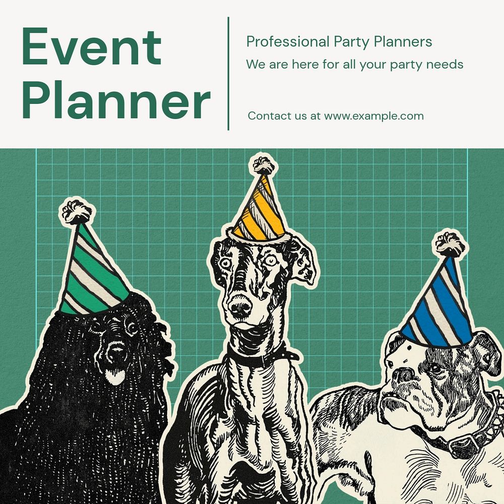 Event planner Instagram post template, editable text