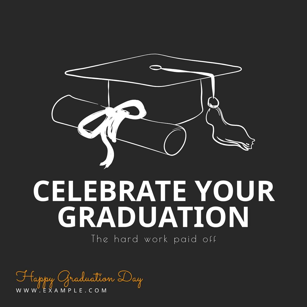 Celebrate your graduation Instagram post template, editable text