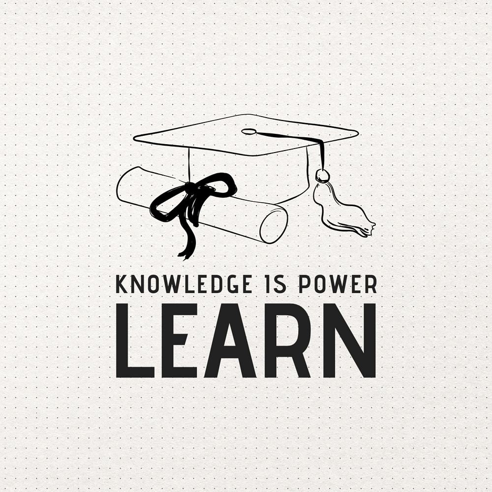 Knowledge is power logo template, editable text