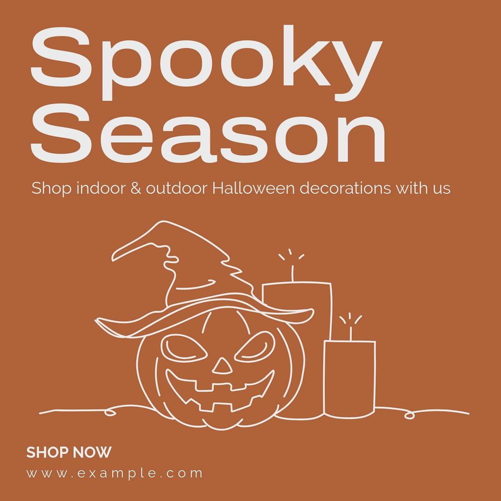 Spooky decor Instagram post template, editable text