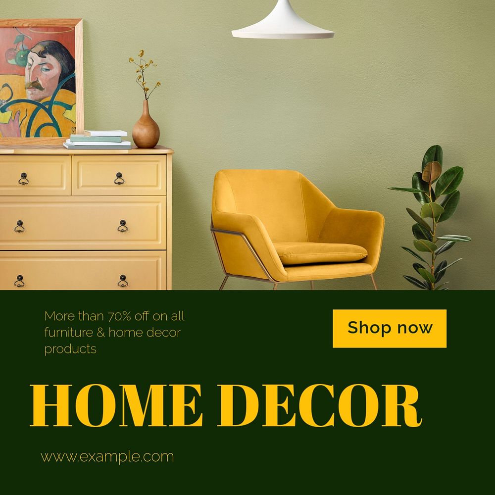 Home decorInstagram post template, editable text