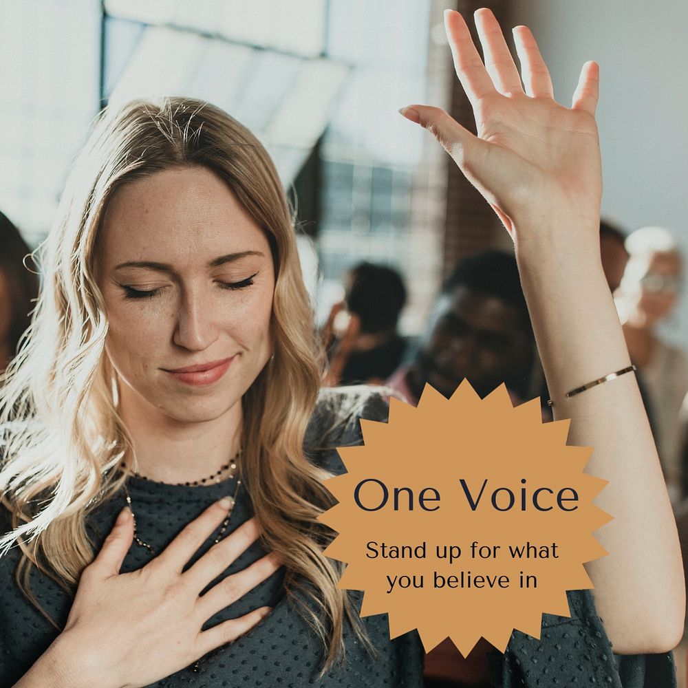 One voice Facebook post template, editable design