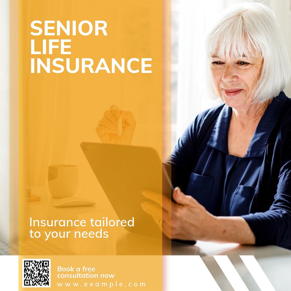 Senior insurance Instagram post template, editable design