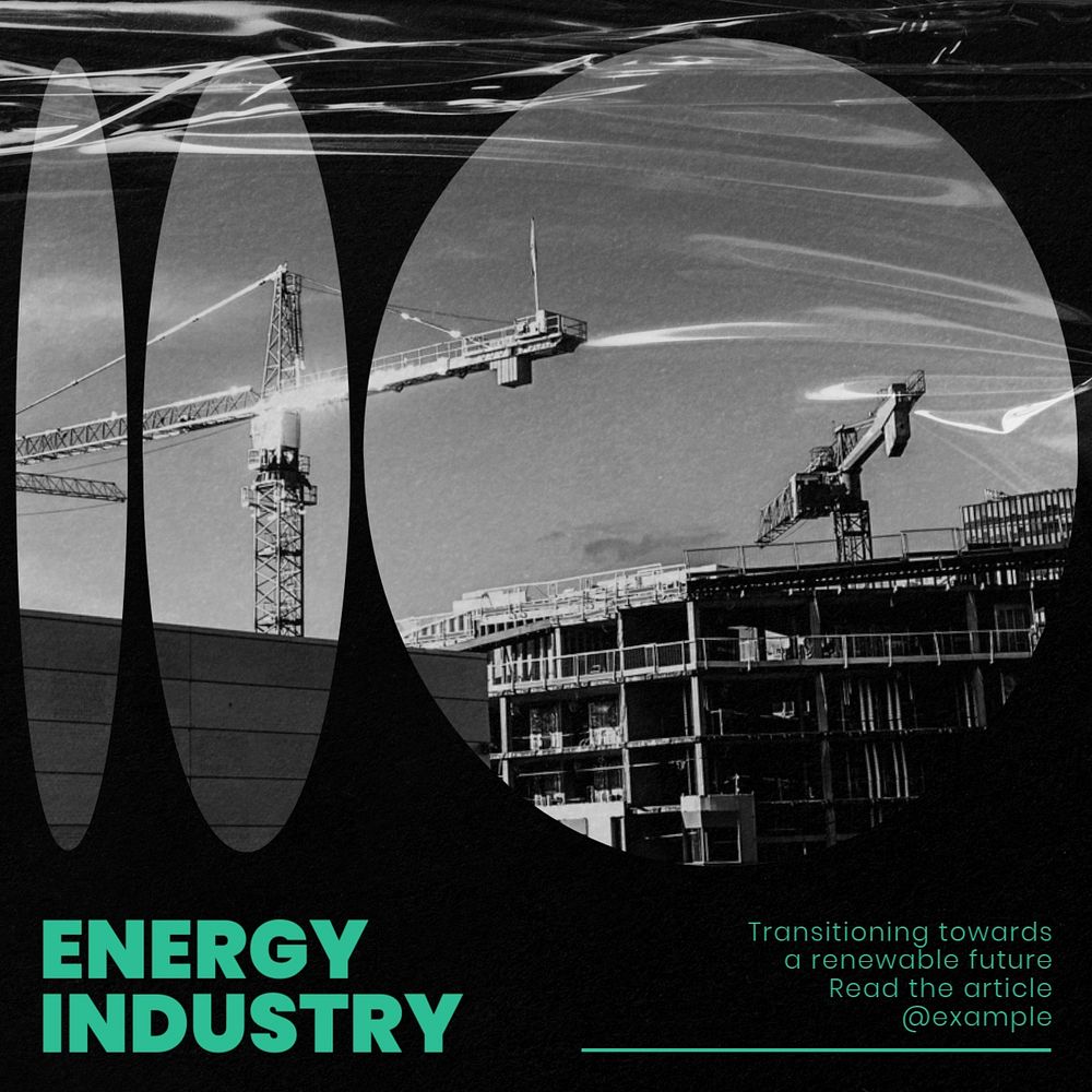 Energy industry Instagram post template, editable text