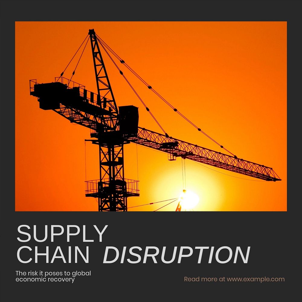 Supply chain disruption Instagram post template, editable text