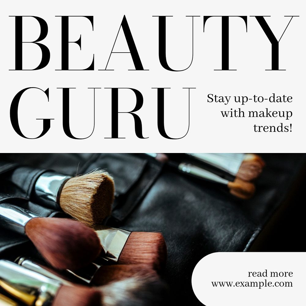 Beauty guru Instagram post template, editable text