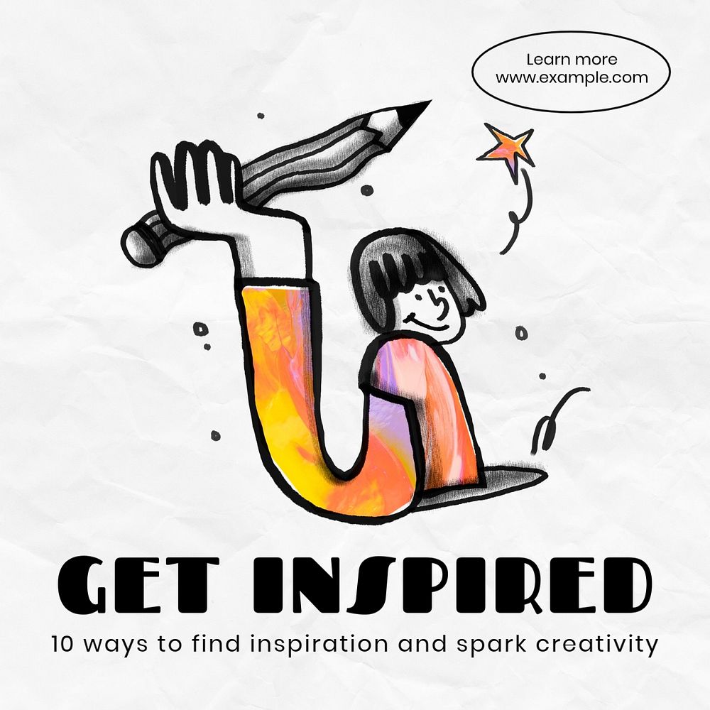 Spark creativity Instagram post template, editable text