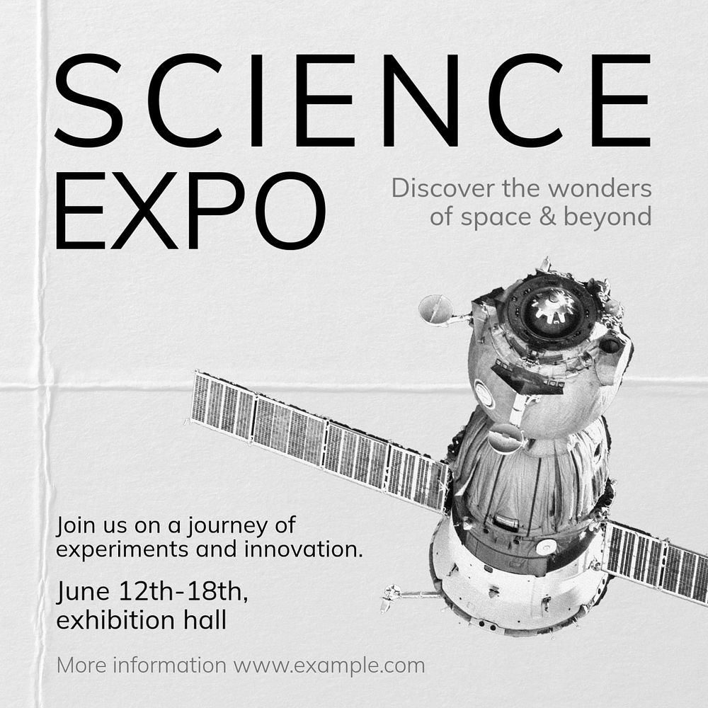 Science expo Instagram post template, editable text