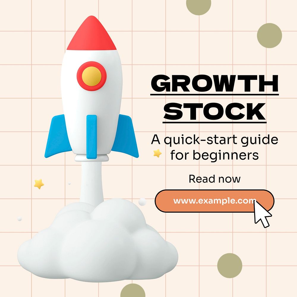 Growth stock Instagram post template, editable text