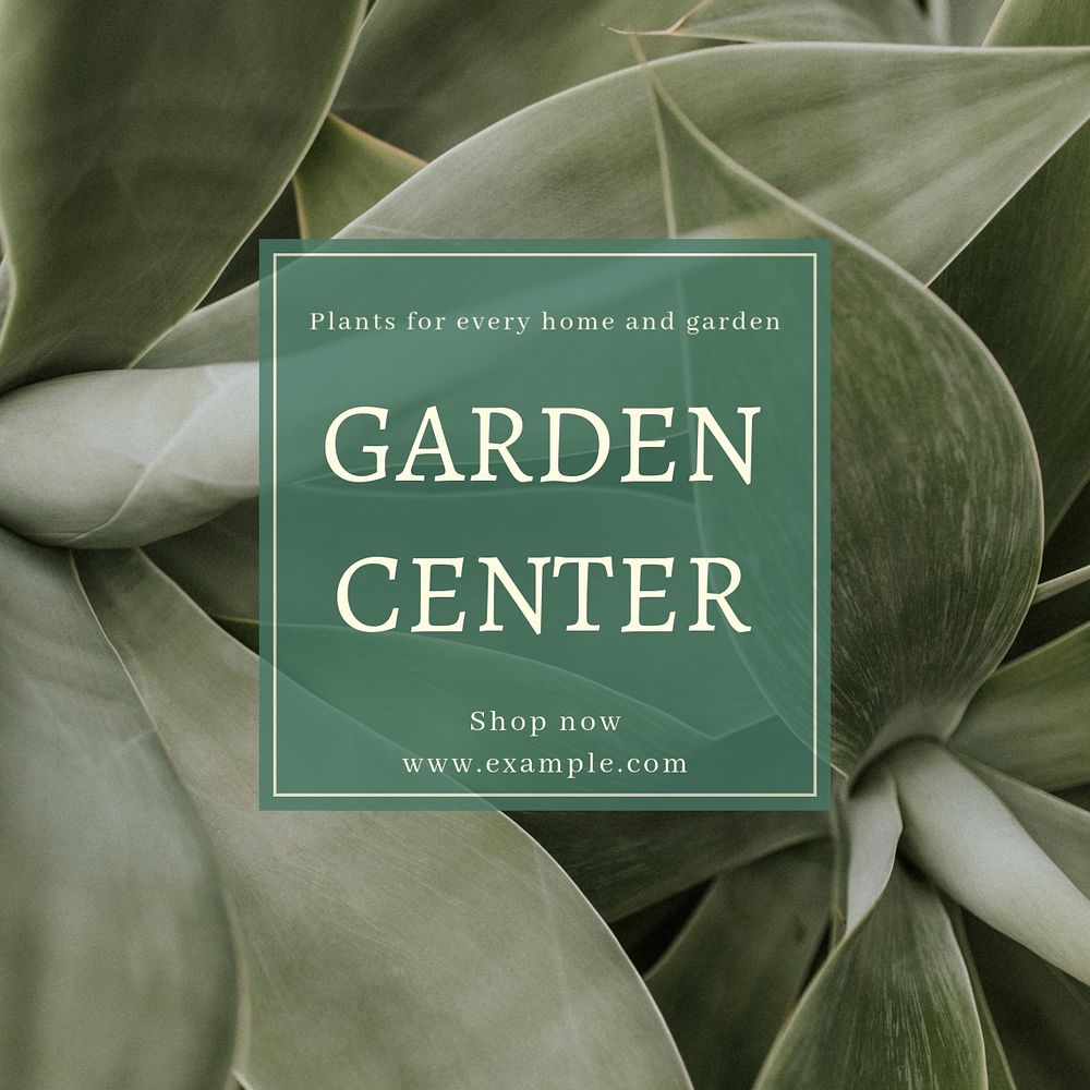 Garden center Instagram post template, editable text