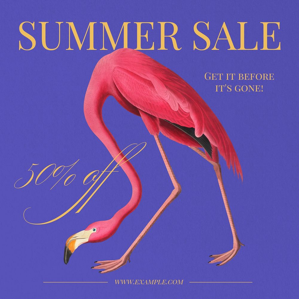 Summer sale Instagram post template, editable text