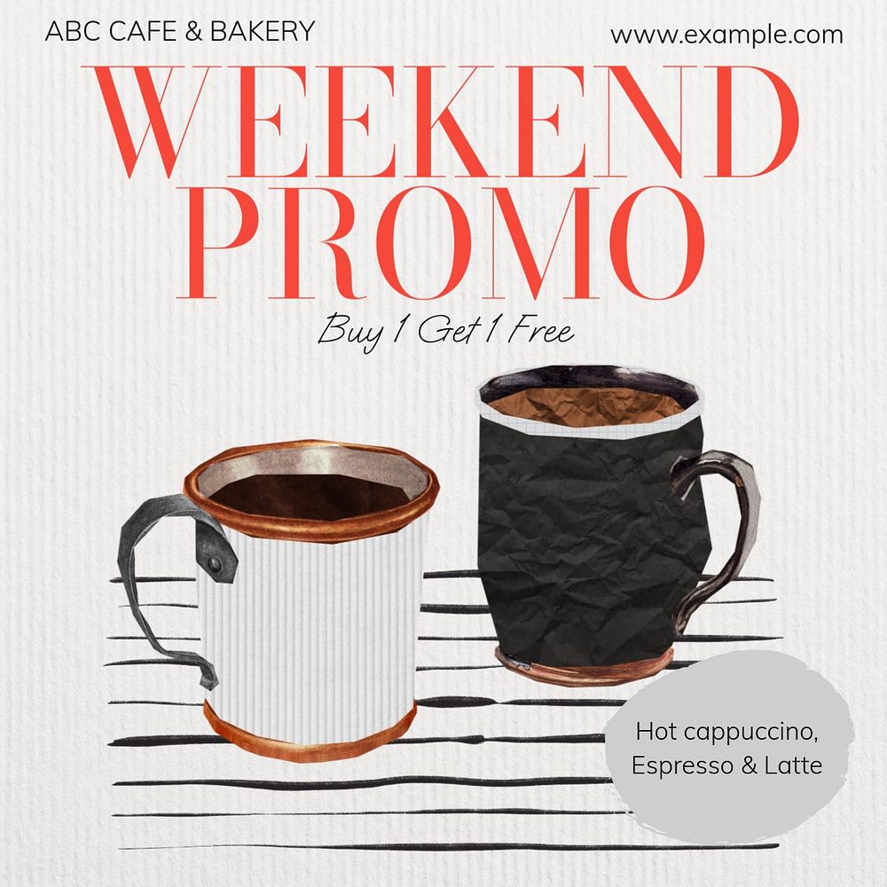 Weekend promotion Instagram post template, editable text