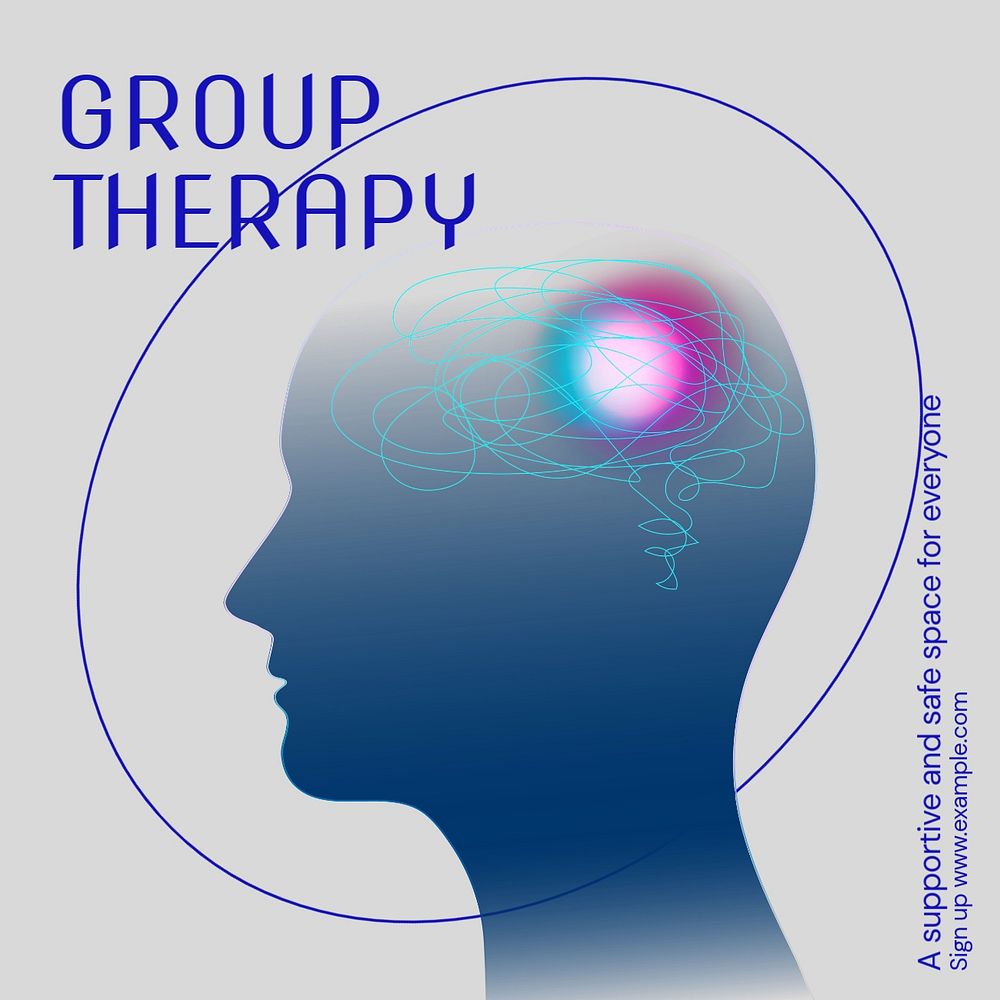 Group therapy Instagram post template, editable text