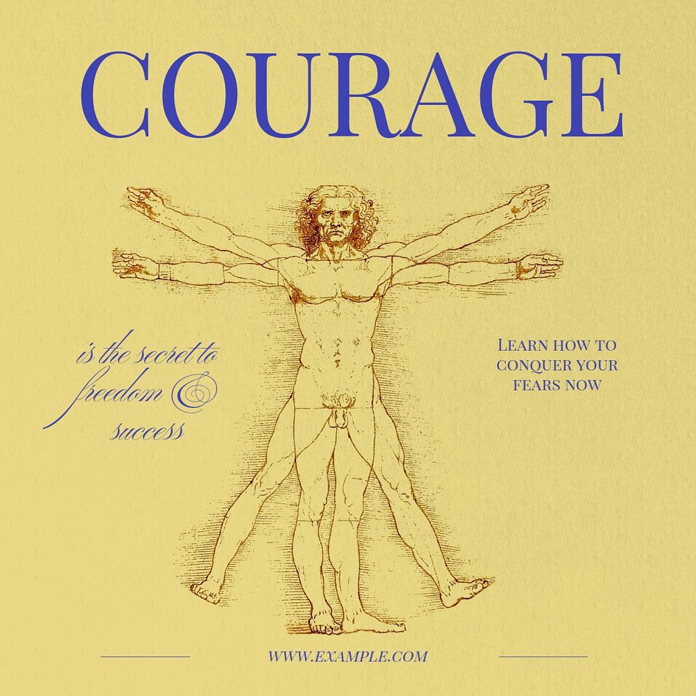 Courage Instagram post template, editable text