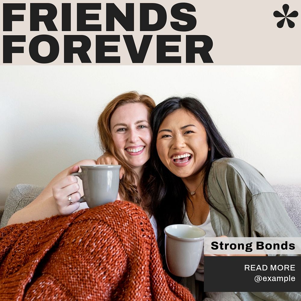 Friends forever  Instagram post template, editable text