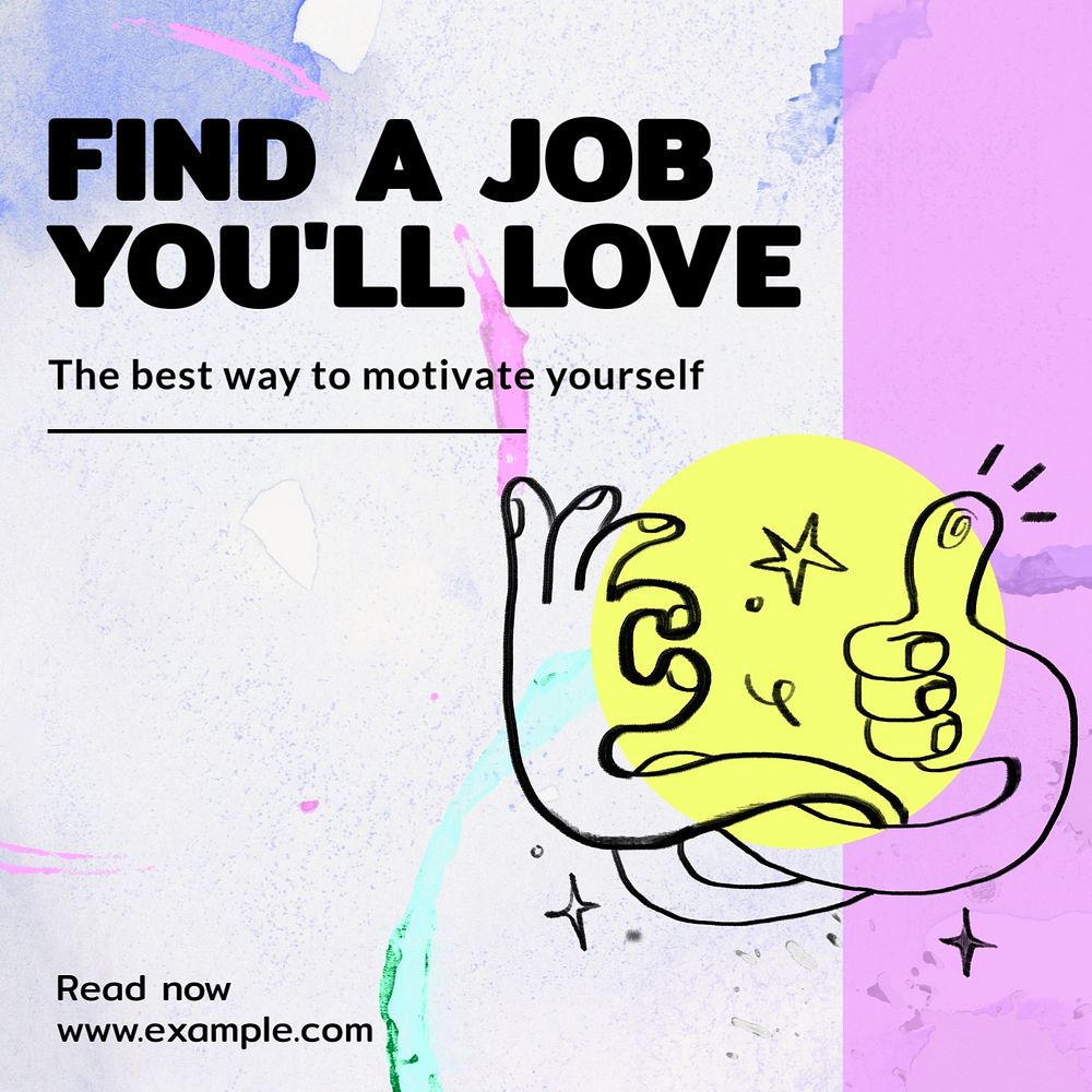 Dream job Instagram post template, editable text