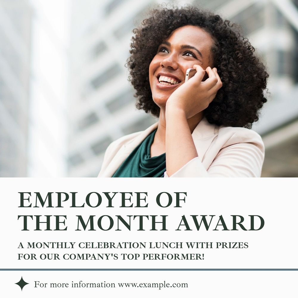 Employee of the month Instagram post template, editable text