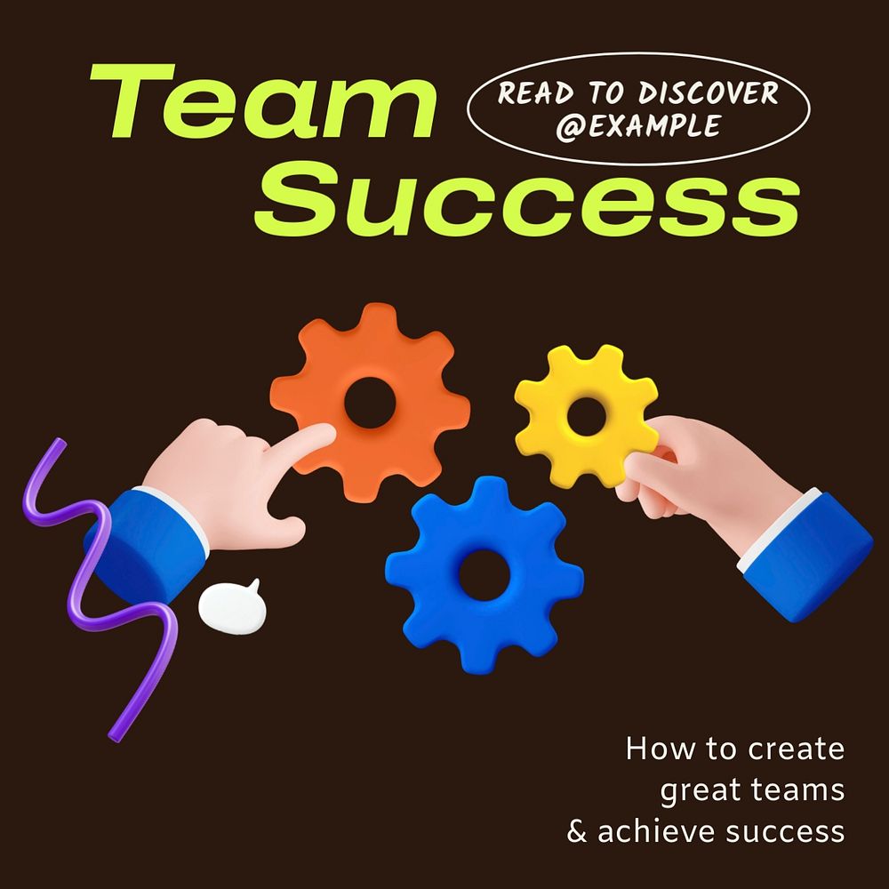 Team success Instagram post template, editable text