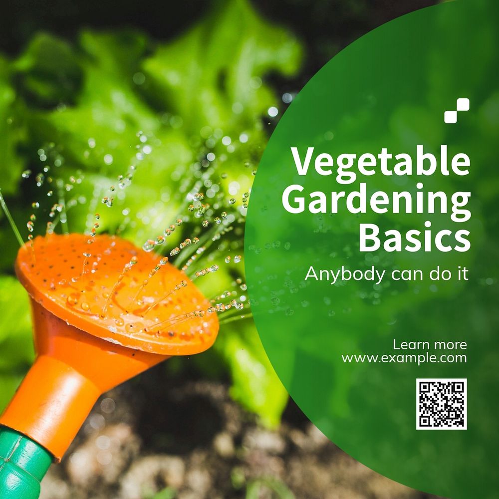 Vegetable gardening Instagram post template, editable text