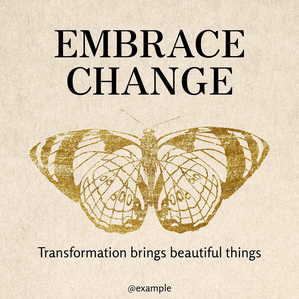 Embrace change Instagram post template, editable text