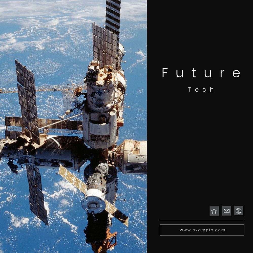 Future technology  Instagram post template, editable text